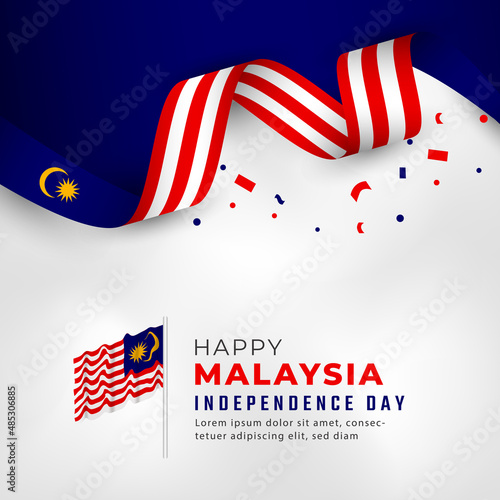 Canvas Print Happy Malaysia Independence Day August 31th Celebration Vector Design Illustration