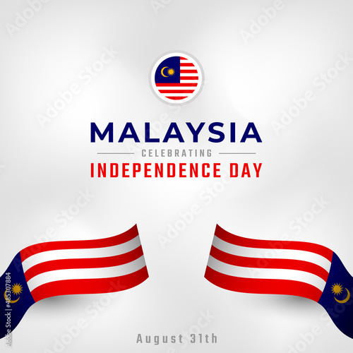 Canvas Print Happy Malaysia Independence Day August 31th Celebration Vector Design Illustration