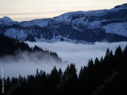 Fototapeta Naklejka Na Ścianę i Meble -  Nebel in den Bergen