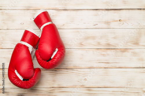 Red Boxing gloves in different camera angles on white background