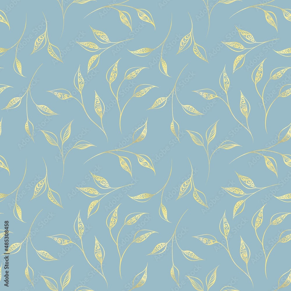 Pattern with gold flora Pattern with gold flora