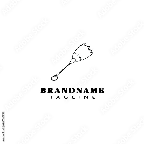 feather duster logo design template icon vector illustration