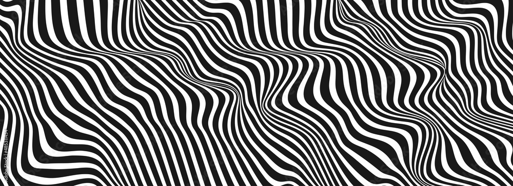 Obraz premium Distortion lines background. Distort stripes, abstract modern pattern