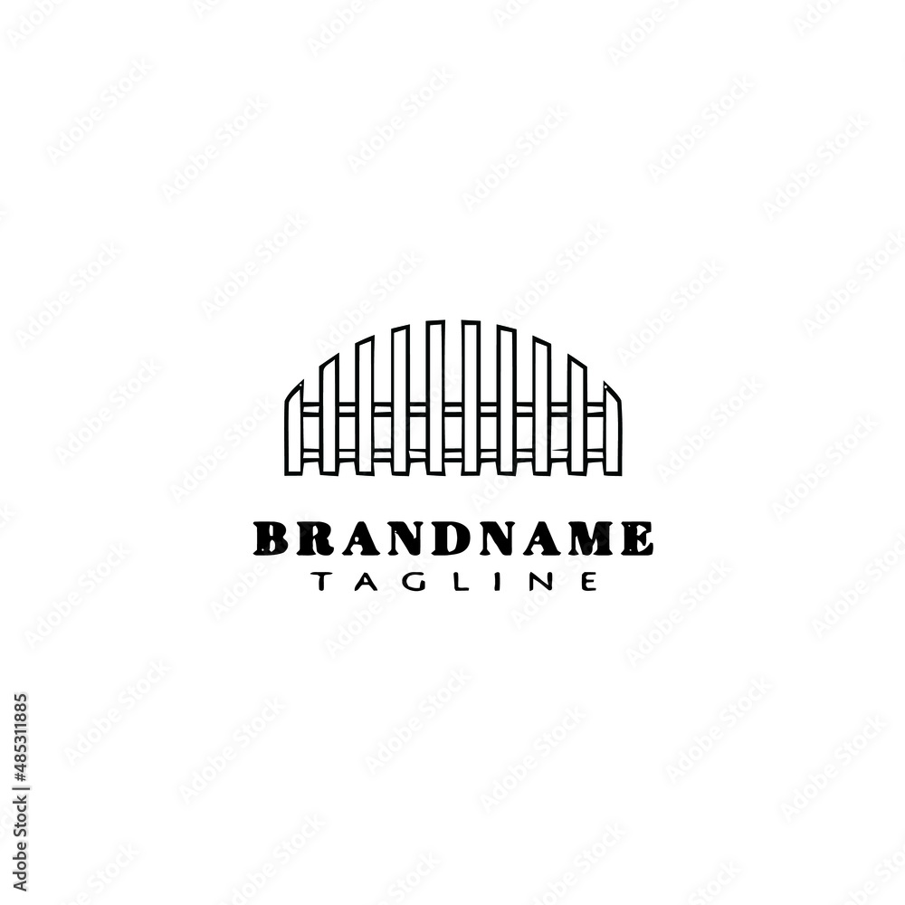wooden fence logo design template icon vector illustration