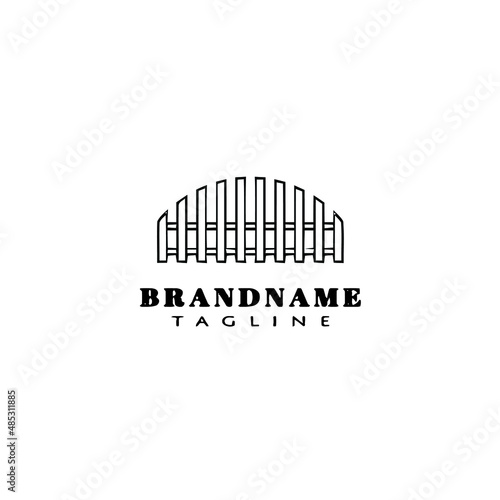 Obraz na płótnie wooden fence logo design template icon vector illustration w salonie