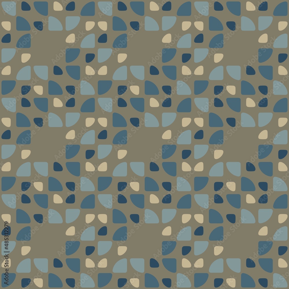 Rounded abstract seamless pattern - accent for any surfaces. Rounded abstract seamless pattern - accent for any surfaces.