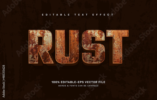 Rusty editable text effect template photo