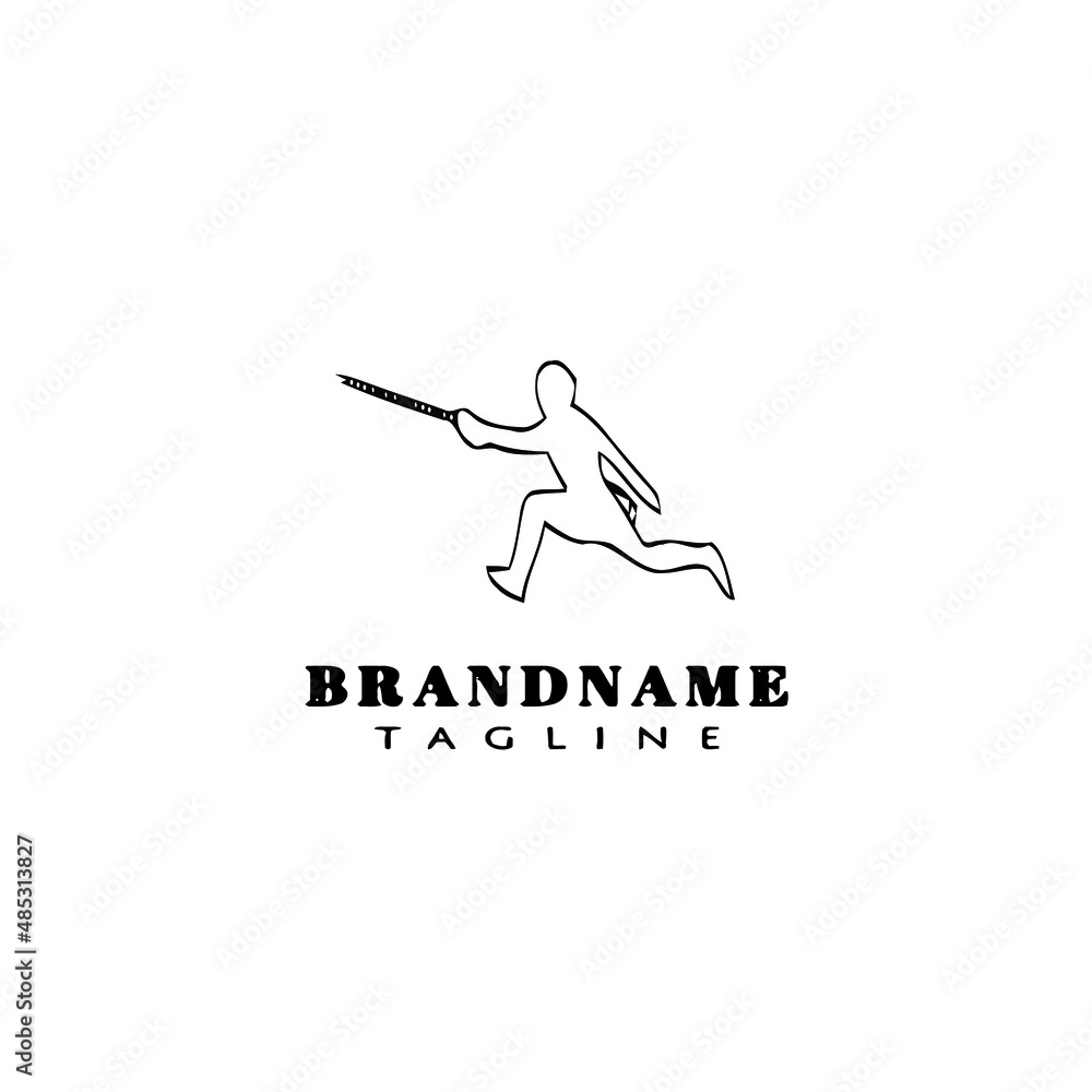 fencing sport logo cartoon design template icon black isolated vector illustration fencing sport logo cartoon design template icon black isolated vector illustration