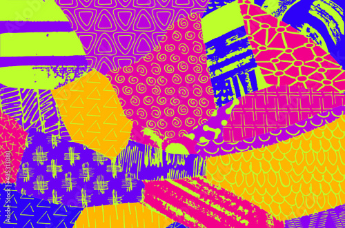 Abstract black strokes, Hand sketched Vector Pattern. Abstract background in geometric style. Abstract multicolored geometric pattern	