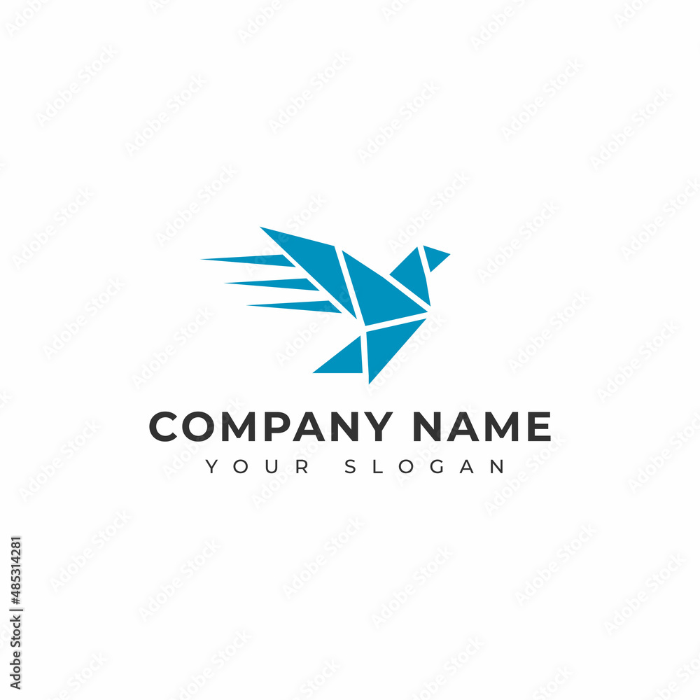 Origami bird logo vector design template Origami bird logo vector design template
