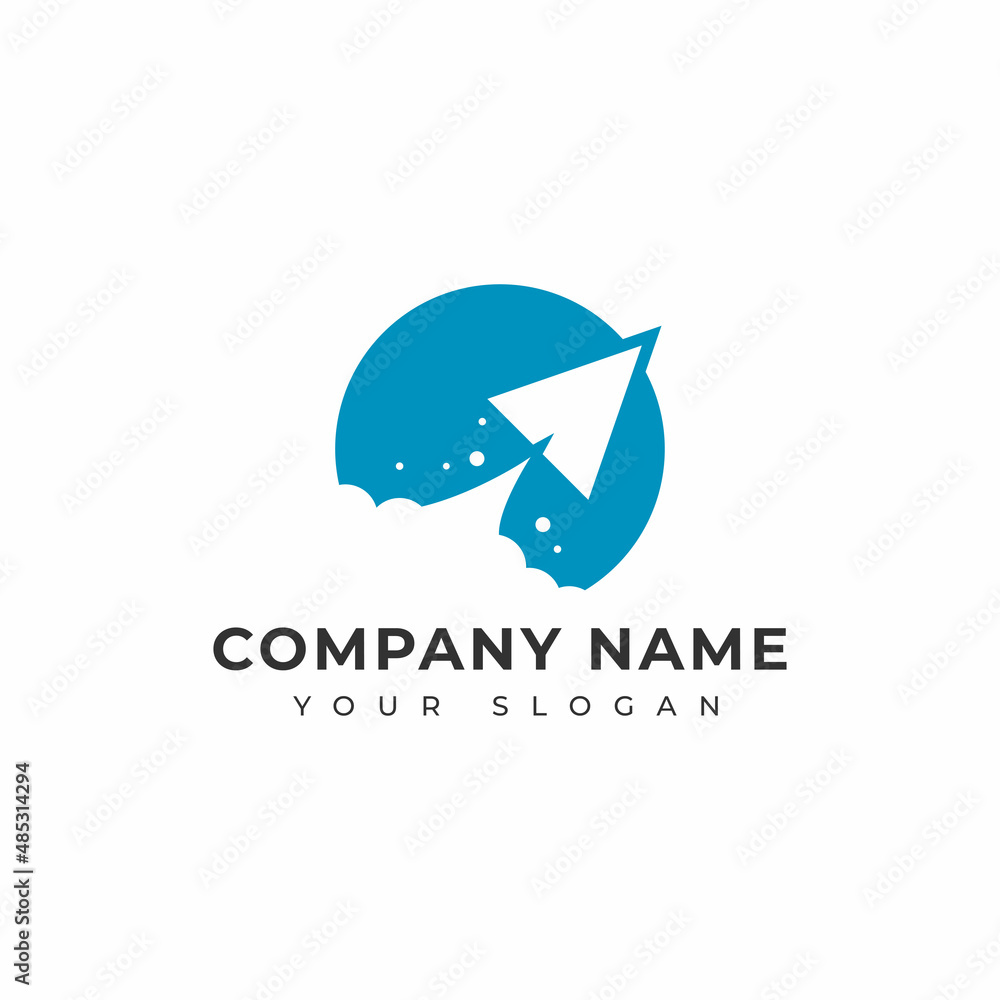 Plane Papercraft rocket logo vector design template Plane Papercraft rocket logo vector design template