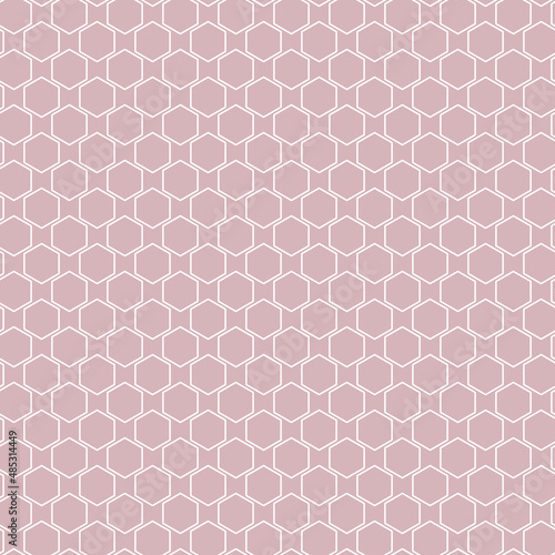 seamless pattern with hexagons white on pink