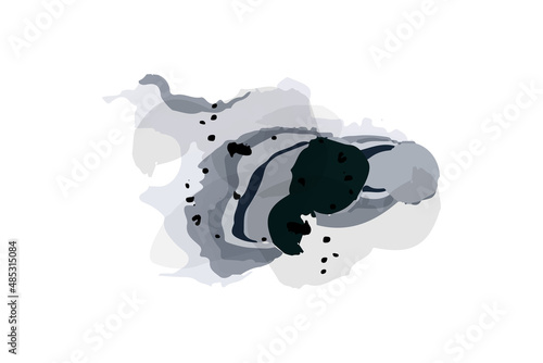 Black damp mildew. Fungus or mold stains in a damp, humid environment. Toxic, poisonous element, microbe. A rotten, dirty black spot. Affected area with mold. Virus damaging mildew. Vector 