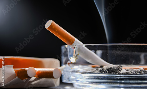 Composition with an ashtray and cigarettes