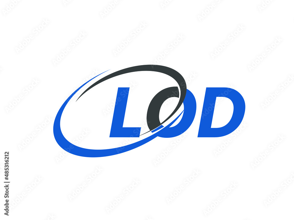 LOD letter creative modern elegant swoosh logo design