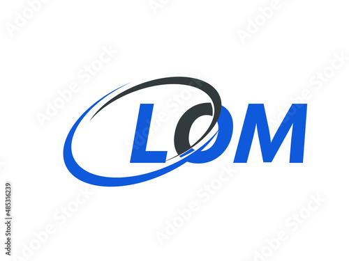 LOM letter creative modern elegant swoosh logo design