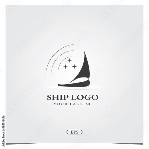 Dhow ship logo premium elegant template vector eps 10