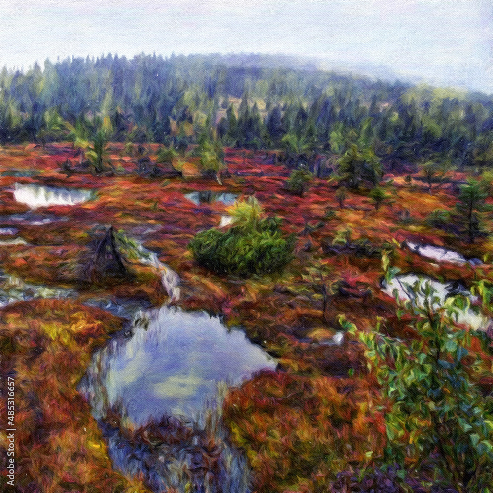 Painting on canvas beautiful travel landscape. Nature view wall art print oil mixed paint modern art. Large size drawing illustration. Touristic place wallpaper. Painting on canvas beautiful travel landscape. Nature view wall art print oil mixed paint modern art. Large size drawing illustration. Touristic place wallpaper.