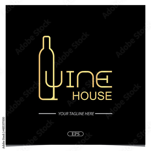 Luxury gold wine house logo premium elegant template vector eps 10