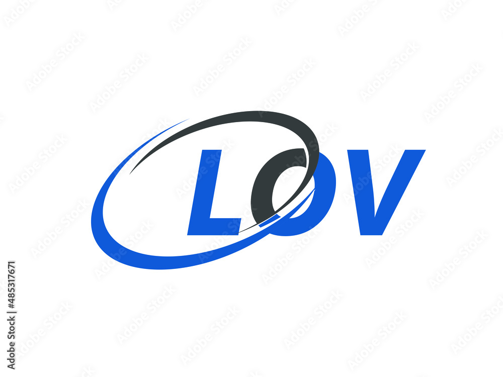Obraz premium LOV letter creative modern elegant swoosh logo design