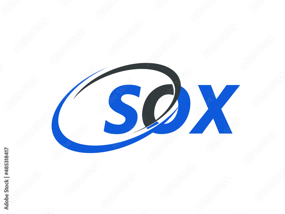 SOX letter creative modern elegant swoosh logo design