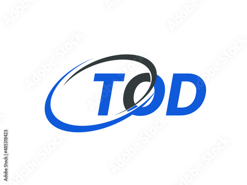 TOD letter creative modern elegant swoosh logo design