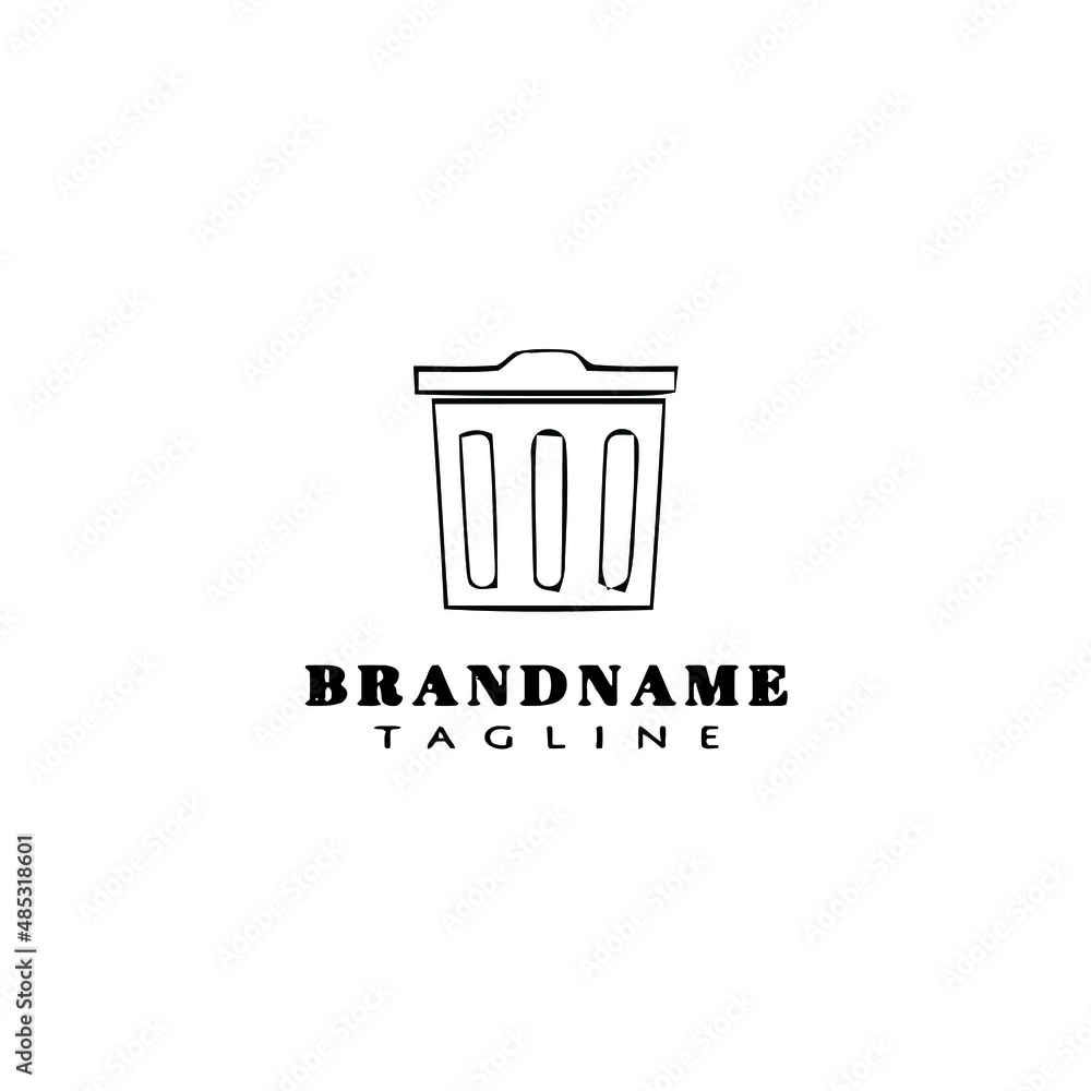 trash or wastebasket logo cartoon icon design template black isolated illustration trash or wastebasket logo cartoon icon design template black isolated illustration