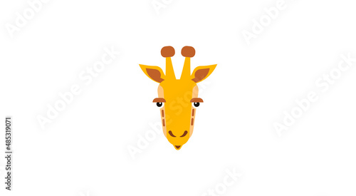 muzzle giraffe in cartoon style, is insulated on white background. easy to use.