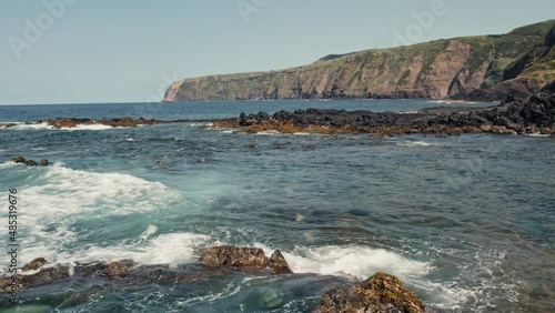Ocean coastline of Azores Island Sao Miguel