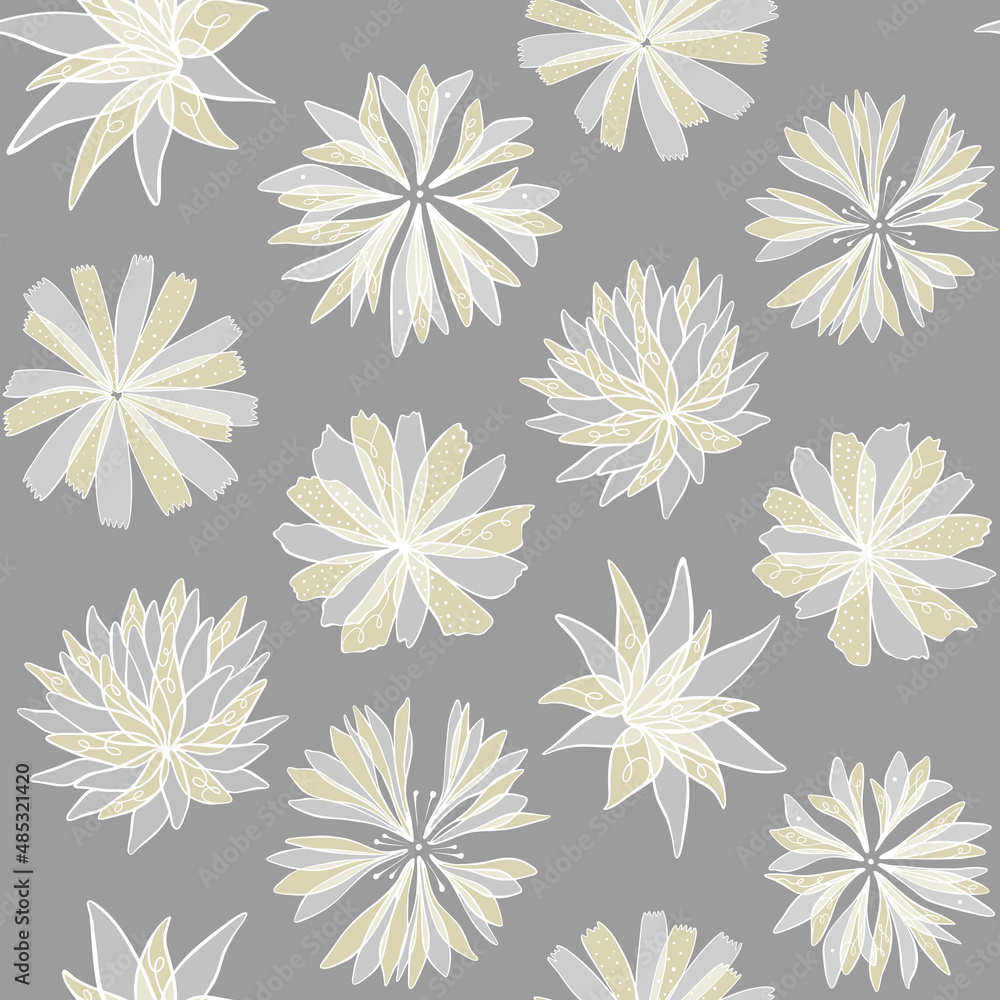 Pattern with white and yellow flowers Pattern with white and yellow flowers