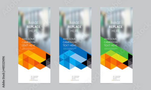 Roll up banner vector template