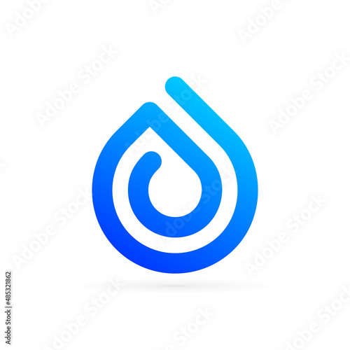 water droplets logo, monogram water logo