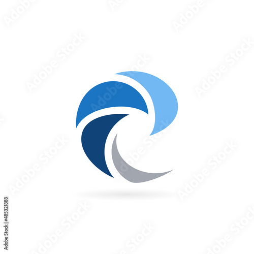 letter c water wave logo design