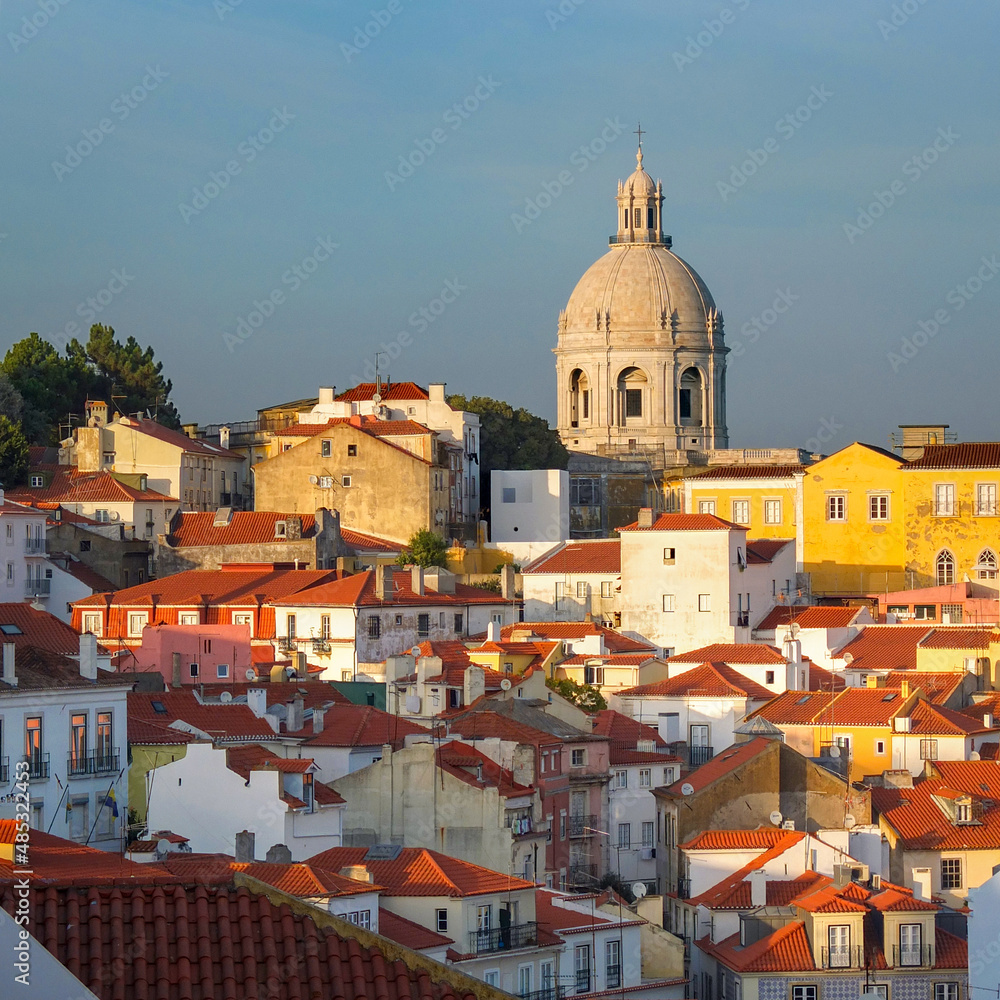 Panoramic view of Lisbon Old Town, Portugal