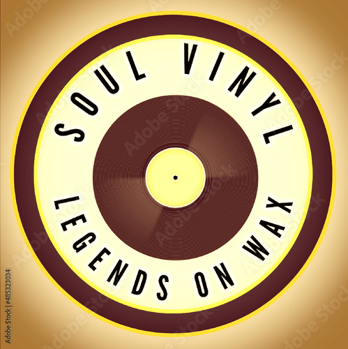 Soul Vinyl,Legends on Wax,logo illustration,designed with a nod to the recent resurgence of interest in Vinyl ,in particular Soul records,and the avid community of collectors.

