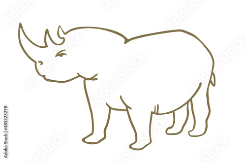 Rhinoceros line icon. Abstract minimal symbol. Rhino logo concept. Creative Rhinoceros logo design symbol  african rhino vector illustration