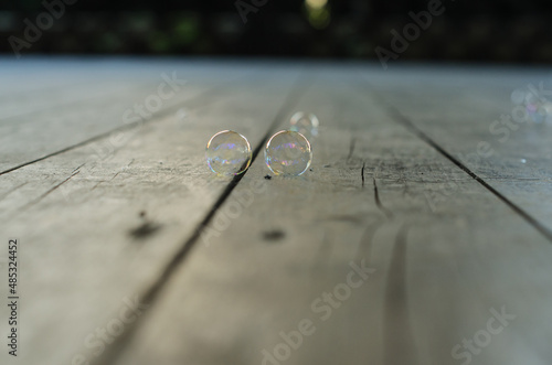 water drops on a wooden surface