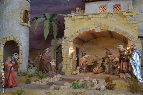Fototapeta Weihnachtskrippe orientalisch , nativity scene,
Diorama, Modellbau