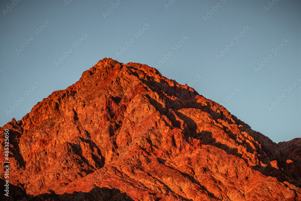 View of red desert mountains in Negev, Eilat, Israel
