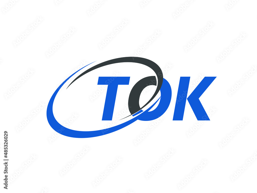 TOK letter creative modern elegant swoosh logo design TOK letter creative modern elegant swoosh logo design