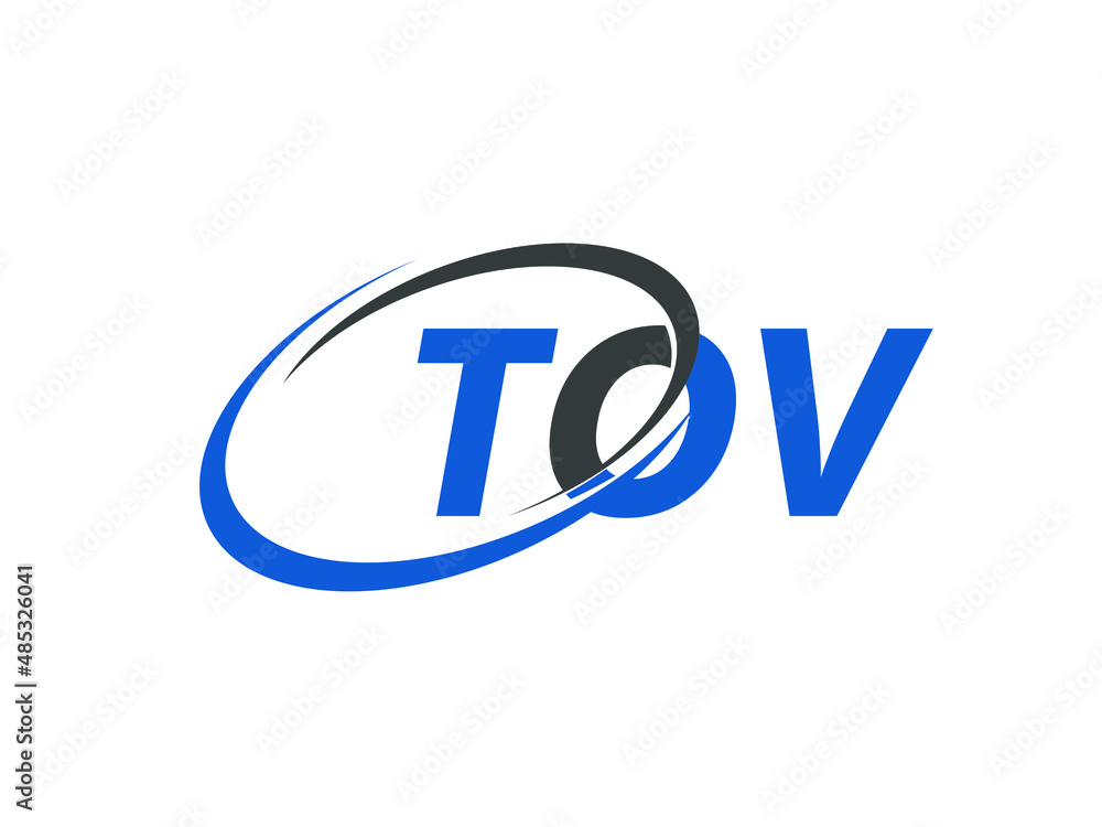 TOV letter creative modern elegant swoosh logo design TOV letter creative modern elegant swoosh logo design