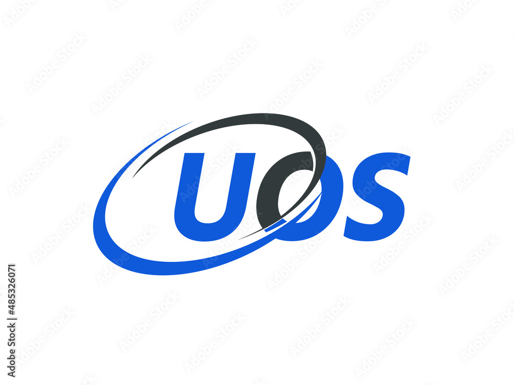 UOS letter creative modern elegant swoosh logo design UOS letter creative modern elegant swoosh logo design