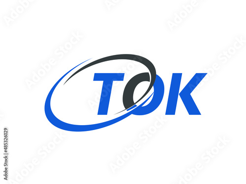 TOK letter creative modern elegant swoosh logo design