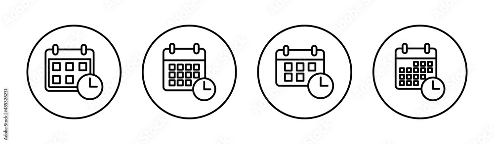 Calendar icons set. Calender sign and symbol. Schedule icon symbol Calendar icons set. Calender sign and symbol. Schedule icon symbol