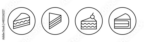 Cake icons set. Cake sign and symbol. Birthday cake icon