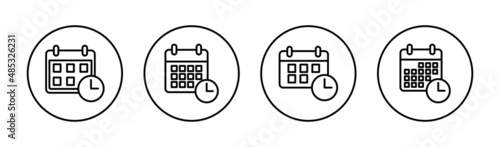 Calendar icons set. Calender sign and symbol. Schedule icon symbol