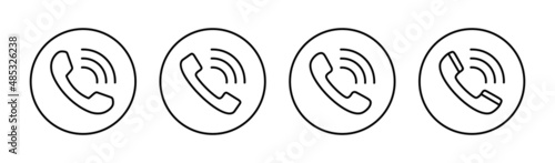 Call icons set. telephone sign and symbol. phone icon. contact us