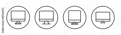 Computer icons set. computer monitor sign and symbol