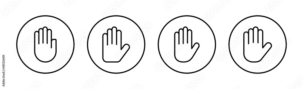 Hand icons set. hand sign and symbol. palm Stock Vector | Adobe Stock