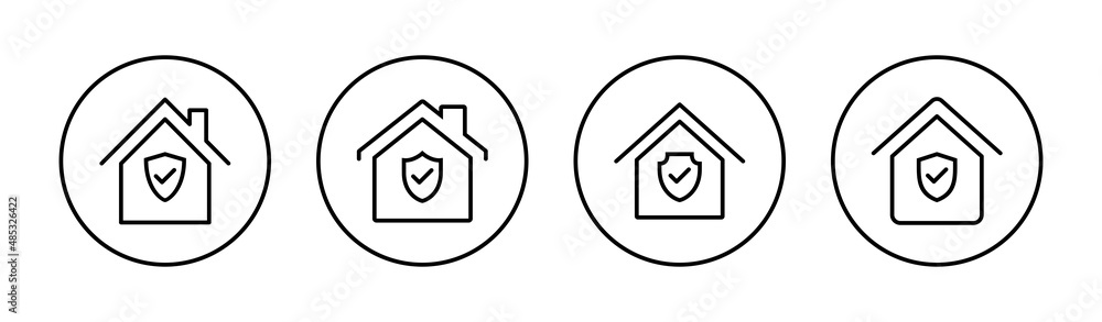 home insurance icons set. home protection sign and symbol home insurance icons set. home protection sign and symbol